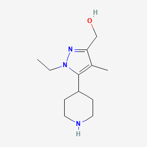 molecular formula C12H21N3O B1646272 1-ethyl-4-methyl-5-(4-piperidinyl)-1H-Pyrazole-3-methanol 