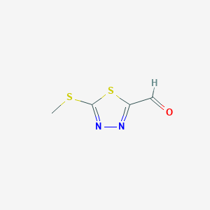 molecular formula C4H4N2OS2 B1646419 5-Methylsulfanyl-1,3,4-thiadiazole-2-carbaldehyde 