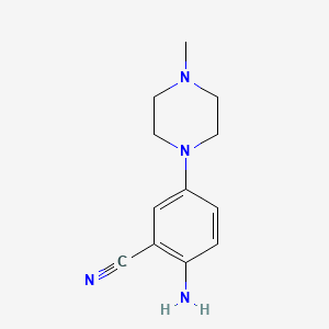 molecular formula C12H16N4 B1646445 2-Amino-5-(4-methyl-1-piperazinyl)benzonitrile 