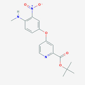 molecular formula C17H19N3O5 B1646464 Tert-butyl 4-[4-(methylamino)-3-nitrophenoxy]pyridine-2-carboxylate 