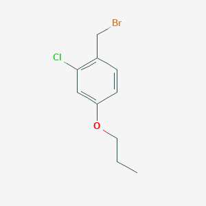 molecular formula C10H12BrClO B1646502 Benzene, 1-(bromomethyl)-2-chloro-4-propoxy- 