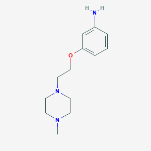 molecular formula C13H21N3O B1646563 3-[2-(4-methyl-1-piperazinyl)ethoxy]Benzenamine 