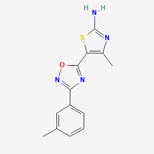 molecular formula C13H12N4OS B1646565 4-Methyl-5-[3-(3-methylphenyl)-1,2,4-oxadiazol-5-yl]-1,3-thiazol-2-amine CAS No. 937681-19-1