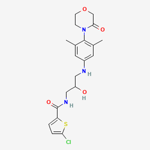 molecular formula C20H24ClN3O4S B1646627 2-Thiophenecarboxamide, 5-chloro-N-[3-[[3,5-dimethyl-4-(3-oxo-4-morpholinyl)phenyl]amino]-2-hydroxypropyl]- 