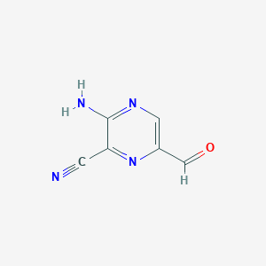 molecular formula C6H4N4O B1646729 3-Amino-6-formylpyrazine-2-carbonitrile 