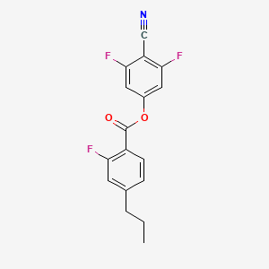 molecular formula C17H12F3NO2 B1646736 Benzoic acid, 2-fluoro-4-propyl-, 4-cyano-3,5-difluorophenyl ester 