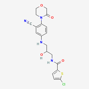 molecular formula C19H19ClN4O4S B1646738 2-Thiophenecarboxamide, 5-chloro-N-[3-[[3-cyano-4-(3-oxo-4-morpholinyl)phenyl]amino]-2-hydroxypropyl]- 