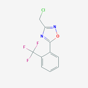 molecular formula C10H6ClF3N2O B164676 3-(Chloromethyl)-5-(2-(trifluoromethyl)phenyl)-1,2,4-oxadiazole CAS No. 133144-89-5
