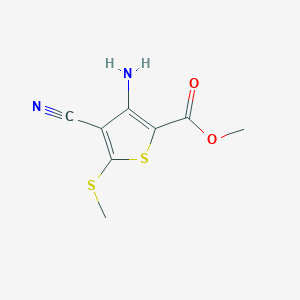 molecular formula C8H8N2O2S2 B164679 Methyl 3-amino-4-cyano-5-(methylthio)thiophene-2-carboxylate CAS No. 129332-45-2