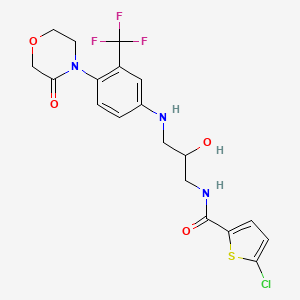 molecular formula C19H19ClF3N3O4S B1646817 2-Thiophenecarboxamide, 5-chloro-N-[2-hydroxy-3-[[4-(3-oxo-4-morpholinyl)-3-(trifluoromethyl)phenyl]amino]propyl]- 