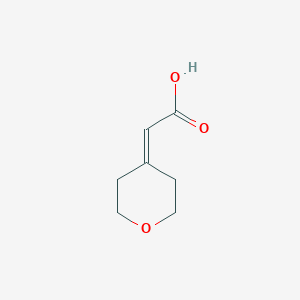 molecular formula C7H10O3 B164683 （四氢吡喃-4-亚甲基）-乙酸 CAS No. 130312-01-5