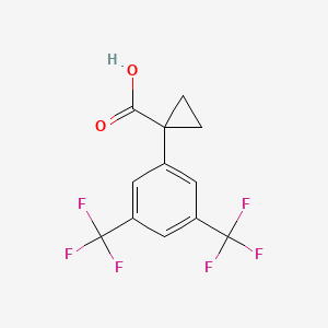 molecular formula C12H8F6O2 B1646855 1-[3,5-Bis(trifluoromethyl)phenyl]cyclopropanecarboxylic acid 