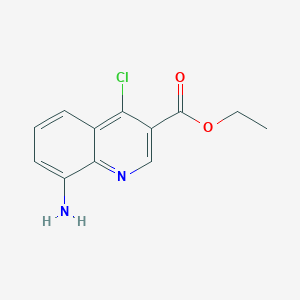molecular formula C12H11ClN2O2 B1647338 8-Amino-4-chloro-3-ethoxycarbonylquinoline 