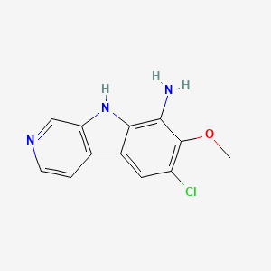 molecular formula C12H10ClN3O B1647345 6-Chloro-7-methoxy-9h-pyrido[3,4-b]indol-8-amine 