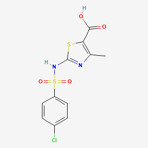 molecular formula C11H9ClN2O4S2 B1647392 2-[[(4-氯苯)磺酰]氨基]-4-甲基-1,3-噻唑-5-羧酸 CAS No. 951921-89-4