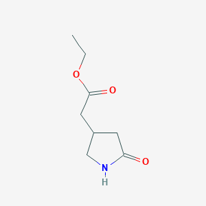 molecular formula C8H13NO3 B1647443 Ethyl 2-(5-oxopyrrolidin-3-YL)acetate CAS No. 99709-47-4