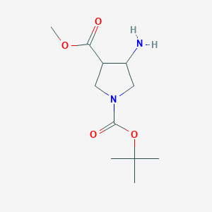 molecular formula C11H20N2O4 B1647596 1-tert-Butyl 3-methyl 4-aminopyrrolidine-1,3-dicarboxylate 