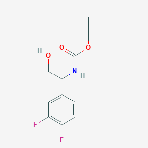 molecular formula C13H17F2NO3 B1647656 Tert-butyl 1-(3,4-difluorophenyl)-2-hydroxyethylcarbamate 