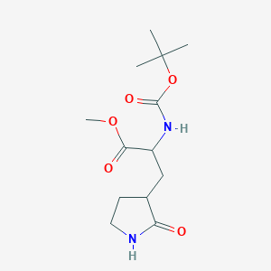 molecular formula C13H22N2O5 B1647708 Methyl 2-[(2-methylpropan-2-yl)oxycarbonylamino]-3-(2-oxopyrrolidin-3-yl)propanoate 