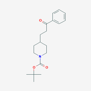 molecular formula C19H27NO3 B1647737 1-Boc-4-(3-Oxo-3-phenylpropyl)piperidine 