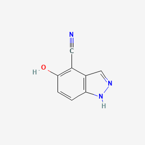 molecular formula C8H5N3O B1647775 5-Hydroxy-1H-indazole-4-carbonitrile 