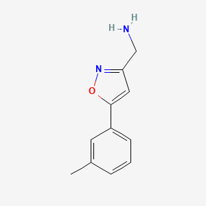 molecular formula C11H12N2O B1647780 [5-(3-Methylphenyl)-1,2-oxazol-3-yl]methanamine 