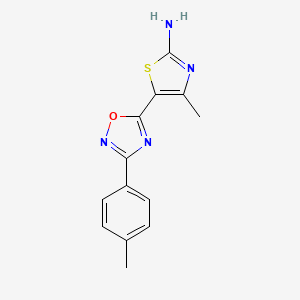 molecular formula C13H12N4OS B1647784 4-Methyl-5-[3-(4-methylphenyl)-1,2,4-oxadiazol-5-yl]-1,3-thiazol-2-amine CAS No. 937681-59-9