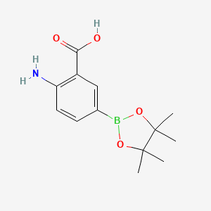 molecular formula C13H18BNO4 B1647808 2-Amino-5-(4,4,5,5-tetramethyl-1,3,2-dioxaborolan-2-yl)benzoic acid 