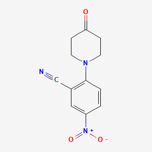 molecular formula C12H11N3O3 B1647825 5-Nitro-2-(4-oxopiperidin-1-yl)benzonitrile 