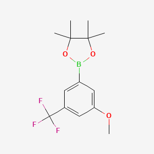 molecular formula C14H18BF3O3 B1647826 2-(3-Methoxy-5-(trifluoromethyl)phenyl)-4,4,5,5-tetramethyl-1,3,2-dioxaborolane CAS No. 479411-93-3