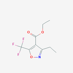 molecular formula C9H10F3NO3 B1647881 Ethyl 3-ethyl-5-(trifluoromethyl)-1,2-oxazole-4-carboxylate 