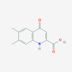 molecular formula C12H11NO3 B1647911 6,7-Dimethyl-4-oxo-1,4-dihydro-quinoline-2-carboxylic acid 