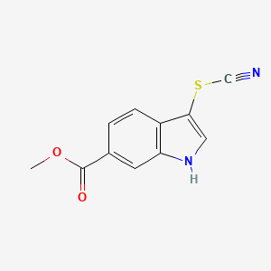 molecular formula C11H8N2O2S B1647994 3-硫氰酸甲酯-1H-吲哚-6-甲酸酯 CAS No. 885266-73-9