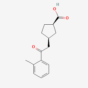 cis-3-[2-(2-Methylphenyl)-2-oxoethyl]cyclopentane-1-carboxylic acid