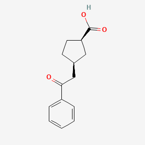molecular formula C14H16O3 B1647999 cis-3-(2-Oxo-2-phenylethyl)cyclopentane-1-carboxylic acid CAS No. 733740-23-3