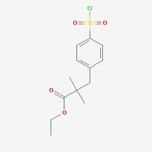 molecular formula C13H17ClO4S B016480 2,2-二甲基-3-(4-氯磺酰基苯基)丙酸乙酯 CAS No. 887355-04-6