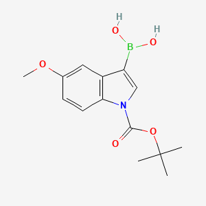 molecular formula C14H18BNO5 B1648037 [5-Methoxy-1-[(2-methylpropan-2-yl)oxycarbonyl]indol-3-yl]boronic acid 