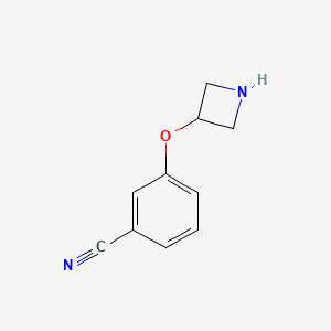 molecular formula C10H10N2O B1648069 3-(Azetidin-3-yloxy)benzonitrile 