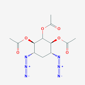 molecular formula C12H16N6O6 B164809 双(N-重氮)-三(O-乙酰基)-2-脱氧链霉糖胺 CAS No. 90852-19-0