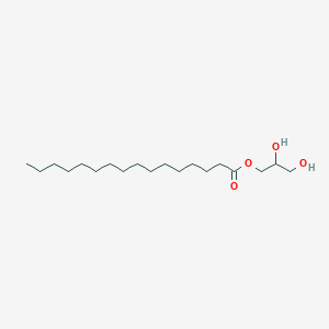 molecular formula C₁₉H₃₈O₄ B016481 单棕榈酸甘油酯 CAS No. 542-44-9