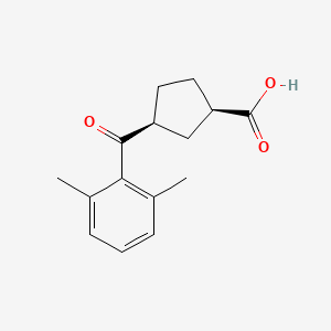 molecular formula C15H18O3 B1648106 cis-3-(2,6-Dimethylbenzoyl)cyclopentane-1-carboxylic acid CAS No. 732253-13-3