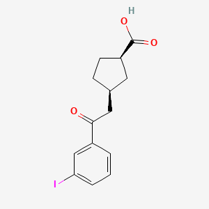 cis-3-[2-(3-Iodophenyl)-2-oxoethyl]cyclopentane-1-carboxylic acid