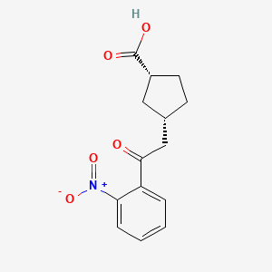 cis-3-[2-Oxo-2-(2-nitrophenyl)ethyl]cyclopentane-1-carboxylic acid