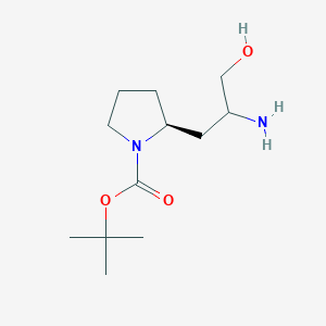 molecular formula C12H24N2O3 B1648134 Tert-butyl (2S)-2-(2-amino-3-hydroxypropyl)pyrrolidine-1-carboxylate 