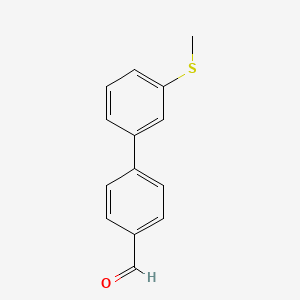 molecular formula C14H12OS B1648142 3'-(Methylthio)-1,1'-biphenyl-4-carbaldehyde 