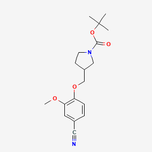 Tert-butyl 3-[(4-cyano-2-methoxyphenoxy)methyl]pyrrolidine-1-carboxylate