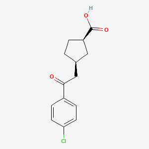 cis-3-[2-(4-Chlorophenyl)-2-oxoethyl]cyclopentane-1-carboxylic acid