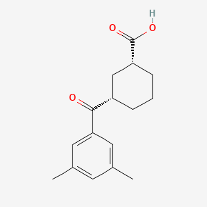 molecular formula C16H20O3 B1648182 cis-3-(3,5-Dimethylbenzoyl)cyclohexane-1-carboxylic acid 