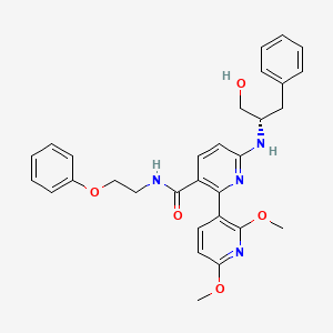 2-(2,6-dimethoxypyridin-3-yl)-6-[[(2S)-1-hydroxy-3-phenylpropan-2-yl]amino]-N-(2-phenoxyethyl)pyridine-3-carboxamide