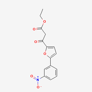 molecular formula C15H13NO6 B1648309 Ethyl-2-[5-(3-nitrophenyl)]furoyl-acetate 